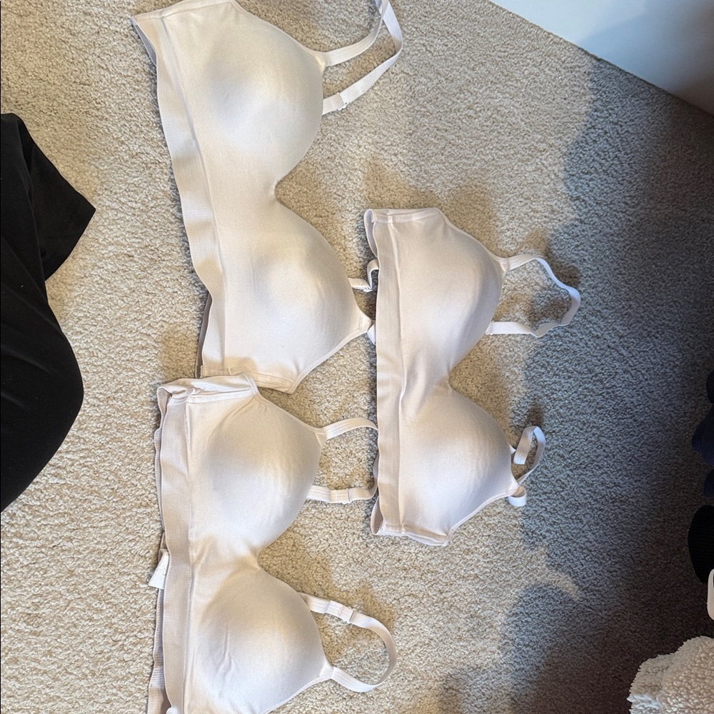 Hanes Women's Soft White Bras Set(3pc Triple pack Bundle)(Ships from OR)